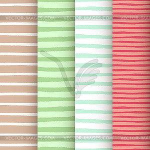 Patterns set with painted stripes - vector clipart / vector image