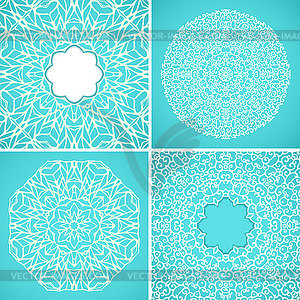 Set of 4 round kaleidoscopic lace ornamental - vector clipart