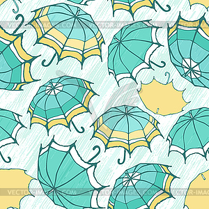 Seamless pattern with decorative umbrellas - vector clip art
