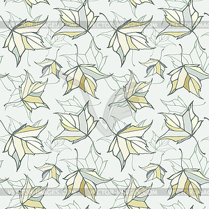 Seamless pattern with fall autumn maple leaves - vector clipart