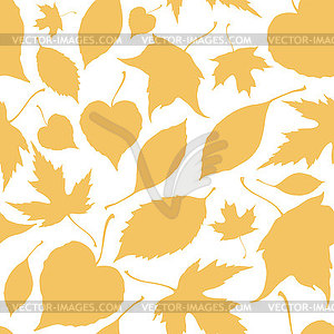 Seamless pattern with falling leaves - vector clipart