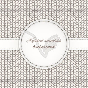 Seamless knitted background with stitched frame - vector clip art