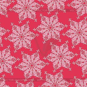 Seamless pattern with decorative snowflakes - vector clipart