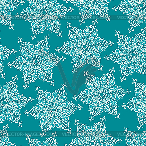 Бесшовные с декоративными снежинками - векторная иллюстрация