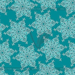 Seamless pattern with decorative snowflakes - vector clipart