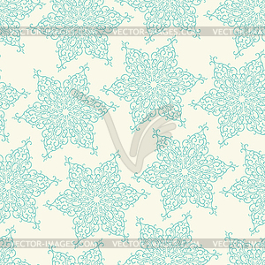 Seamless pattern with decorative snowflakes - vector image