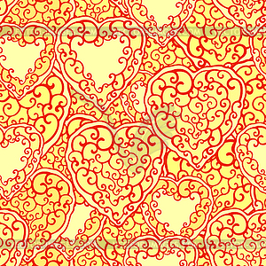 Бесшовные с каракули сердца - изображение в векторном формате
