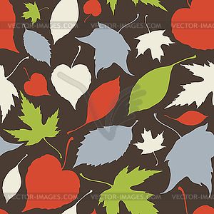 Seamless pattern with falling leaves - vector clipart