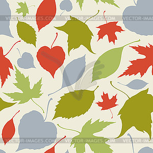 Seamless pattern with falling leaves - royalty-free vector image