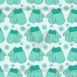 Seamless pattern with colorful stylized mittens - vector clipart