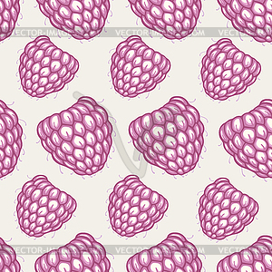Seamless pattern with decorative raspberries - vector clipart