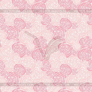 Seamless pattern with outline roses - vector EPS clipart
