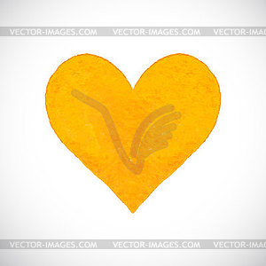 Watercolor painted heart - vector image