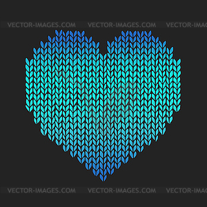 Seamless pattern with knitted heart - vector EPS clipart