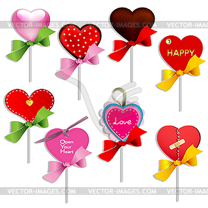 Heart lollipop - vector clip art