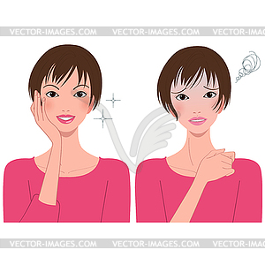 Женское лицо - векторное изображение клипарта