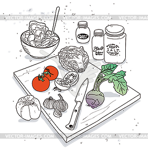 Вареные овощи - изображение в формате EPS