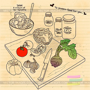 Cooked vegetables - vector clip art