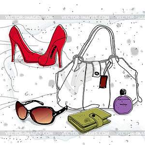Fashion items - vector clipart