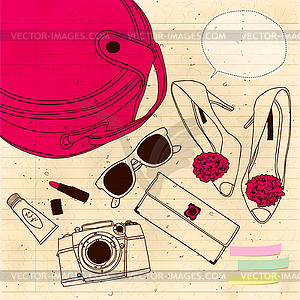 Women`s travel - vector clipart