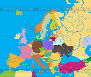 Political map of Europe - vector image