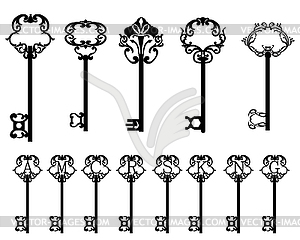 Collection of keys - vector clipart