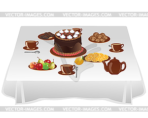 Таблица со сладостями - векторное изображение клипарта