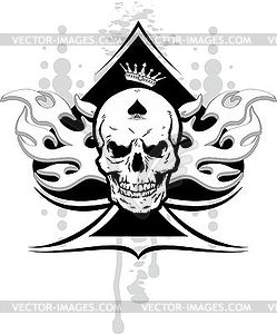 Ace of spades skull - vector image