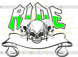 Skulls ride - vector clipart