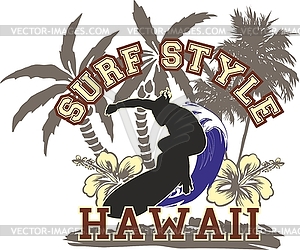 Surfing - vector clip art