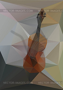 Violin geometry of triangles on gray background - vector image