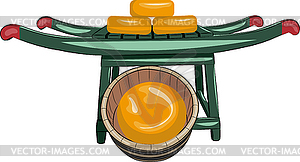 Cheese on stretcher - royalty-free vector image