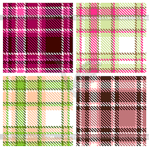 Set of Seamless Checkered Pattern - vector image