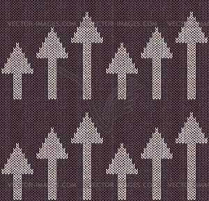 Style Seamless Color Knitted Pattern With Arrows - vector image