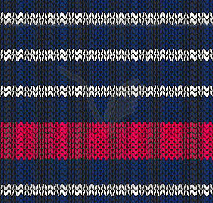 Style Seamless Marine Blue White Red Color Knitted - vector image