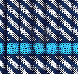 Style Seamless Marine Blue White Color Knitted - vector EPS clipart