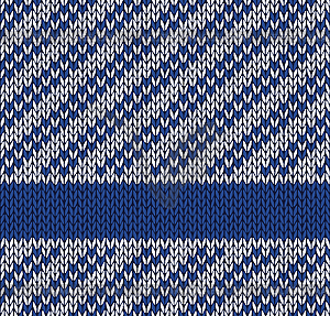 Style Seamless Marine Blue White Color Knitted - vector image