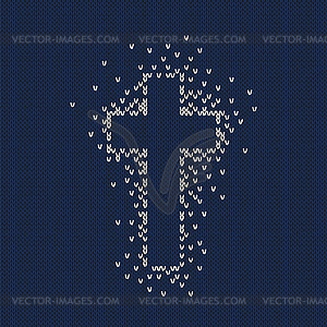 Style Seamless Blue White Color Male Knitted Patter - vector clip art