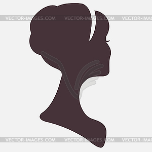 Beautiful woman head silhouette with stylish - vector image