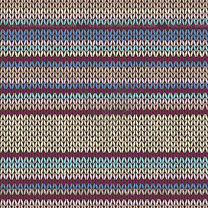 Seamless Color Striped Knitted Pattern - vector clipart