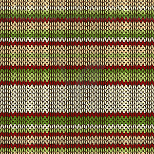 Knitted Seamless Color Striped Pattern - vector clipart