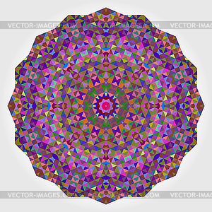 Abstract Digital Multicolor Geometrical Flower - vector image