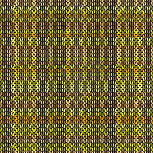 Knitted Seamless Green Brown Yellow Orange Color - vector clipart