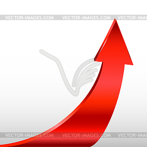 Red arrow and white background - vector clipart