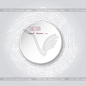 White Paper Sticker Frame. Grunge Retro - vector image