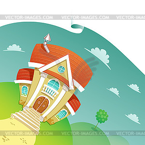 Beautiful House - color vector clipart