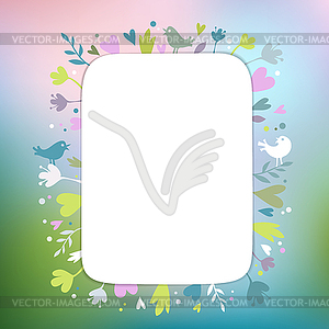 Beautiful rectangular Greating card - vector clip art