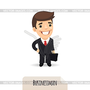 Businessman with briefcase - vector clip art