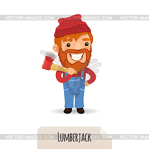 Lumberjack With Axe - vector image