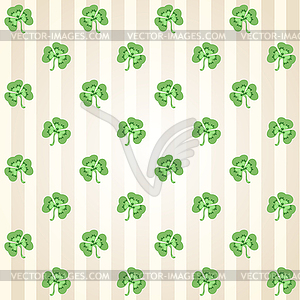 St.Patrick`s Day`s clovers pattern - vector image